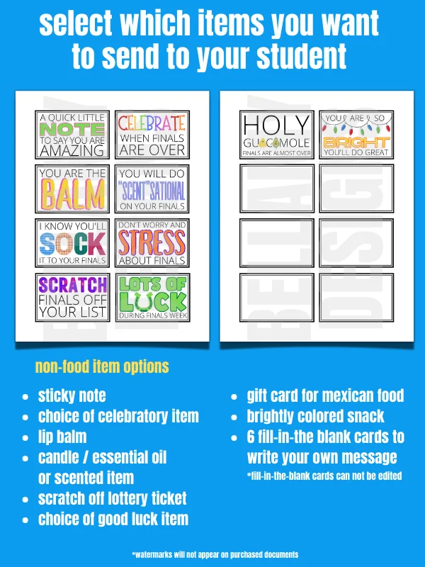 Finals Week Care Package Gift Tags - Middle School, High School & College product image (5)