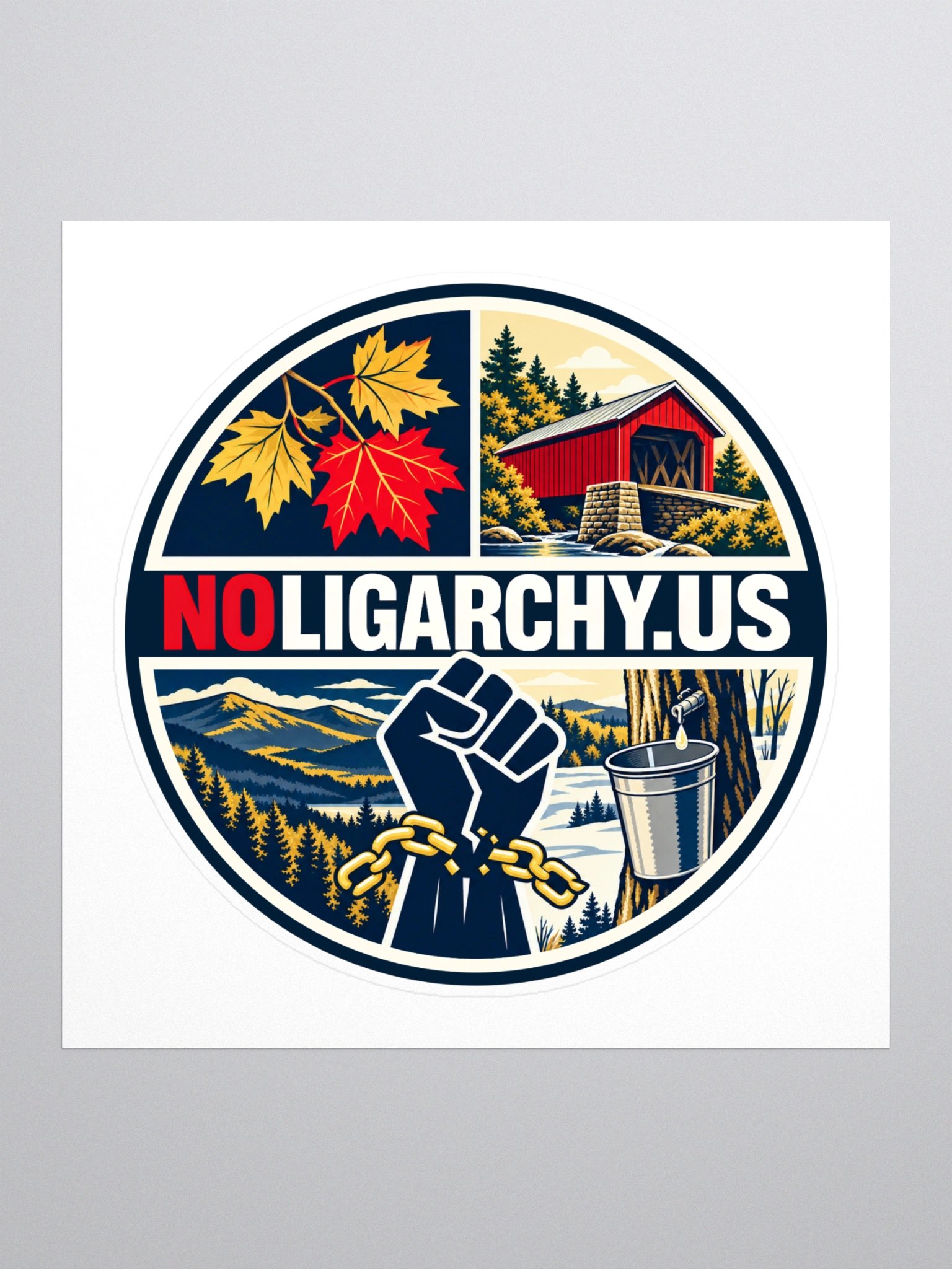Vermont NOLIGARCHY.US sticker product image (1)