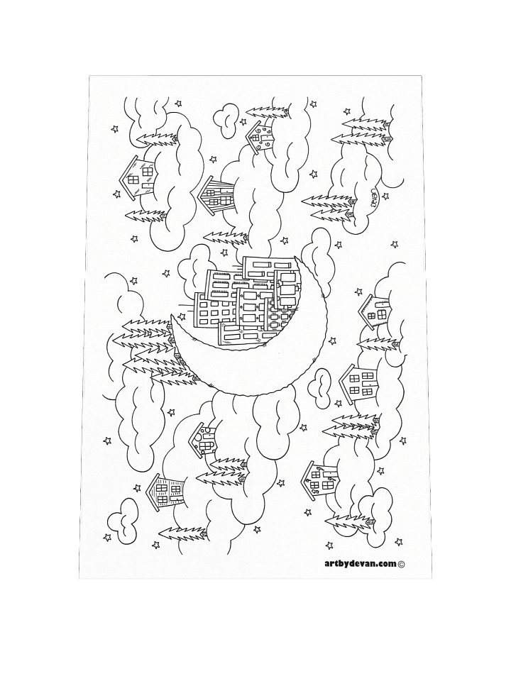 Color Your Own Art: Moon Suburbs product image (1)