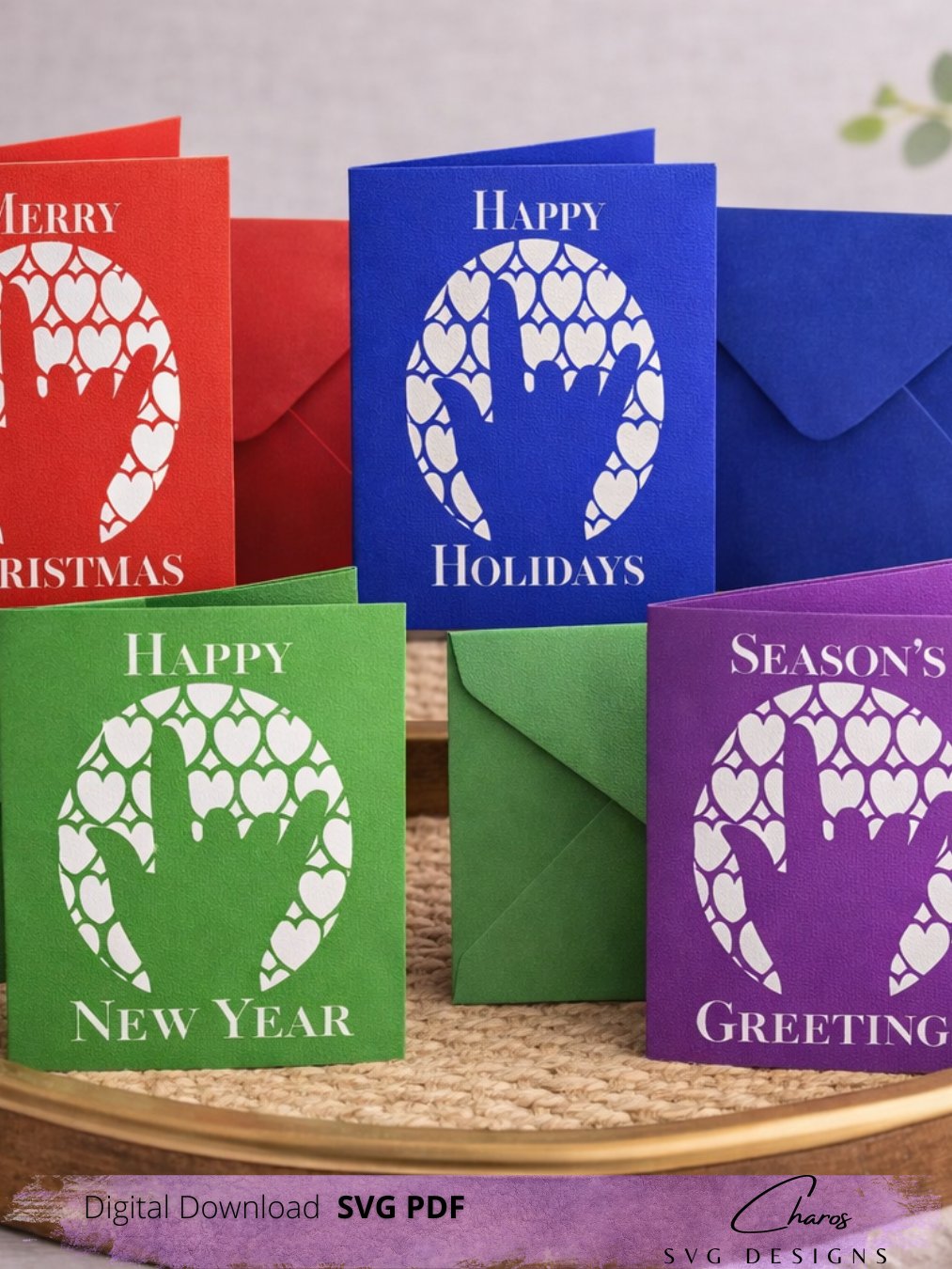 I Love You in ASL Mega Greeting Card Bundle SVG with Bonus Envelope Template product image (7)