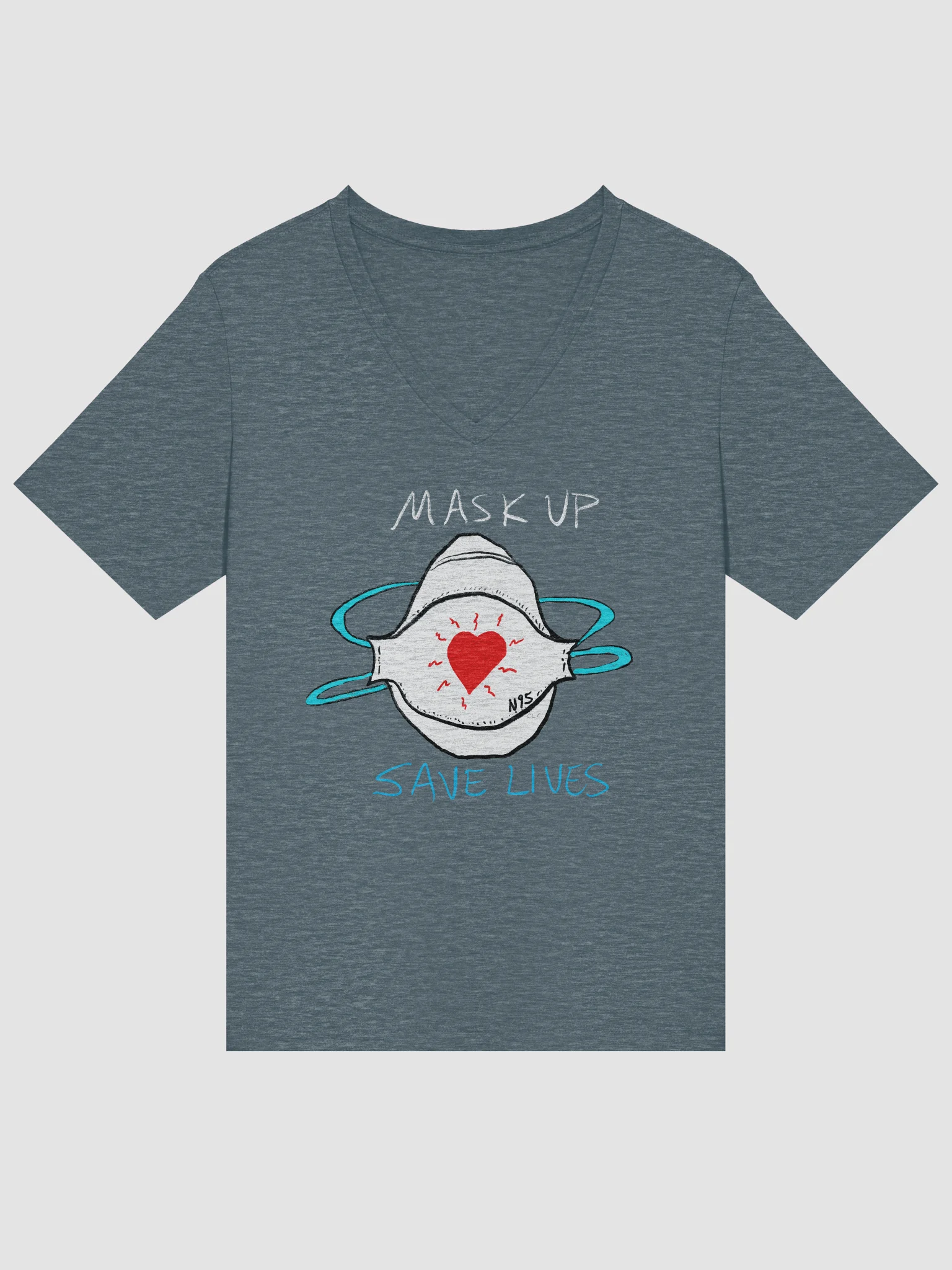 Mask Up Save Lives Relaxed V-Neck Tee product image (12)