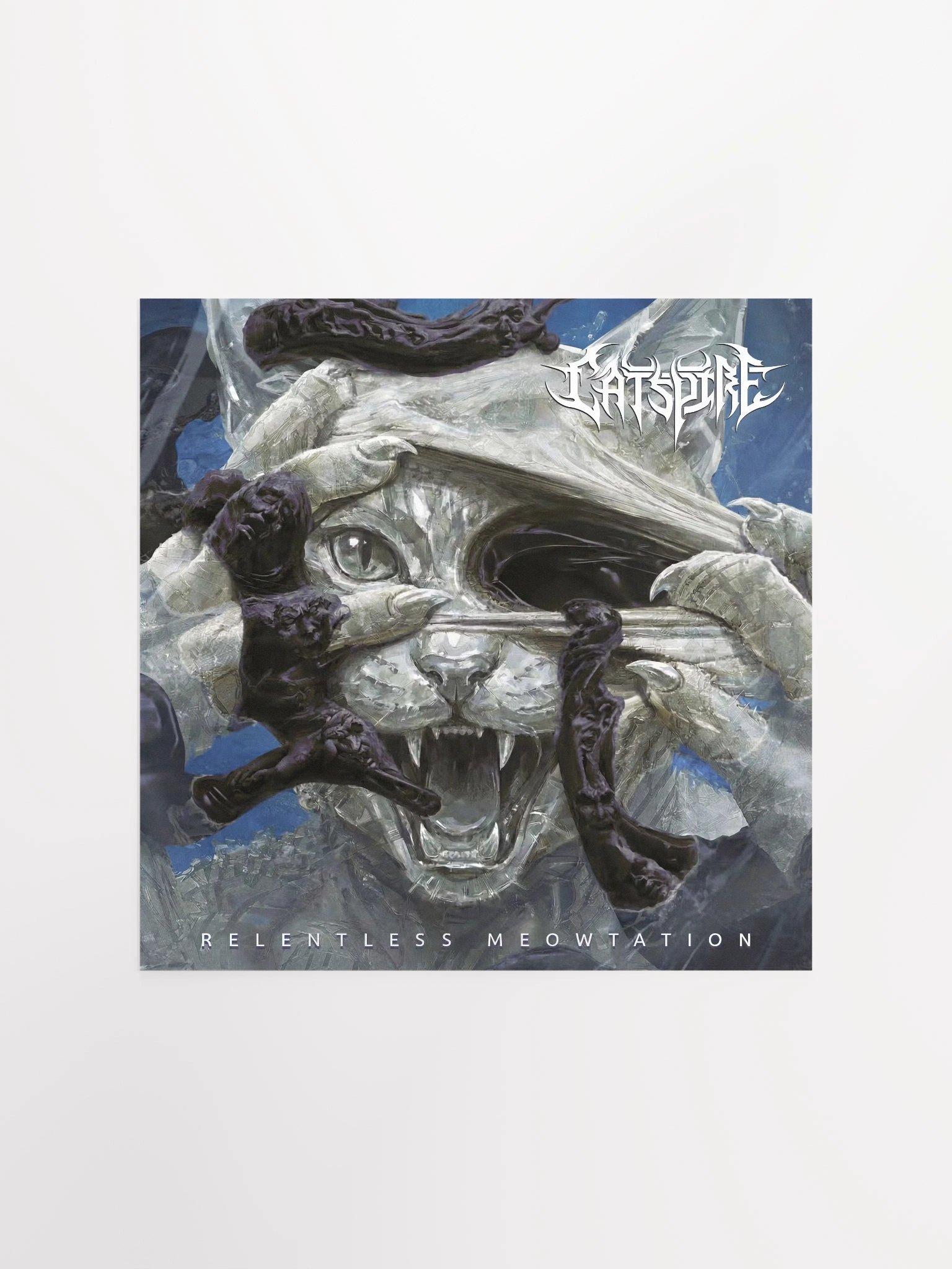 CATSPIRE RELENTLESS MEOWTATION SQUARE POSTER product image (5)