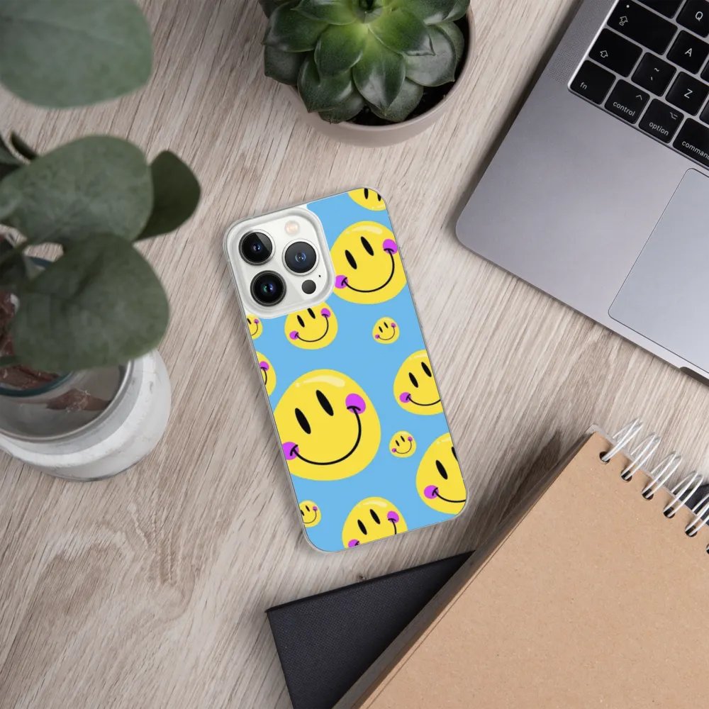 Smiley Faces Blue iPhone Case product image (5)