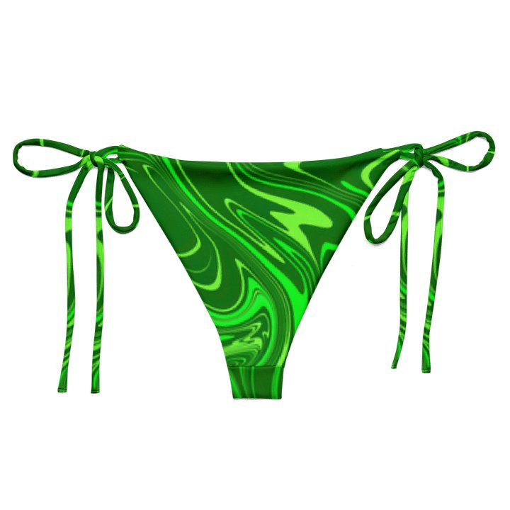 String Bikini Bottom - Different Shades of Green Digital Fluid Art product image (2)