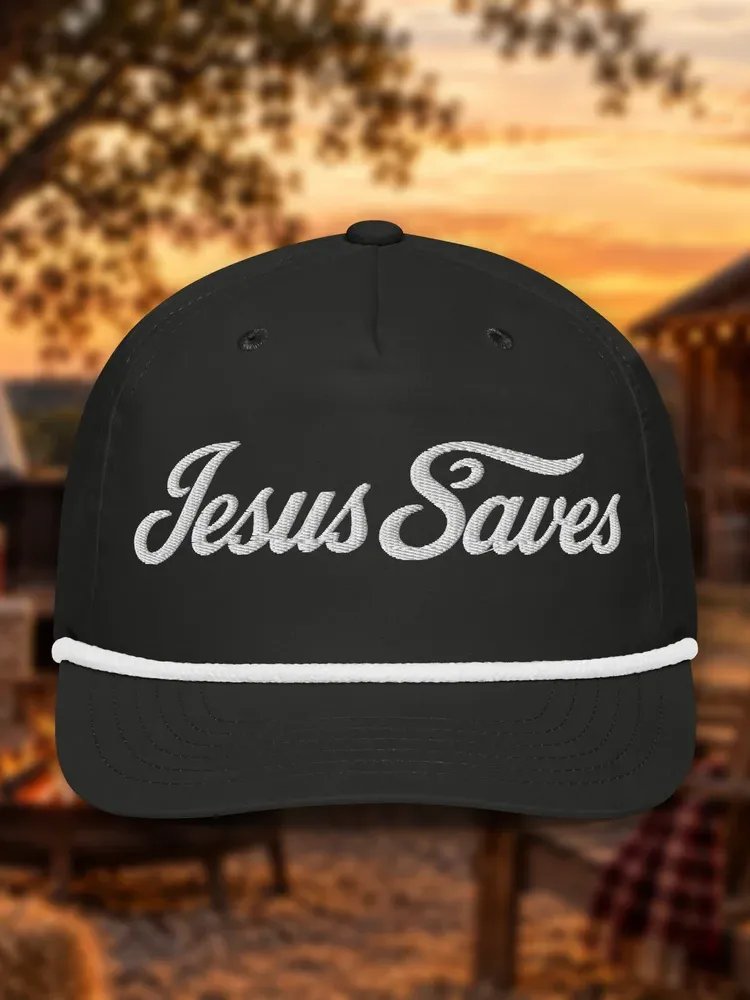 Back Forty Co. Signature Jesus Saves Embroidered Snapback Trucker Hat product image (2)