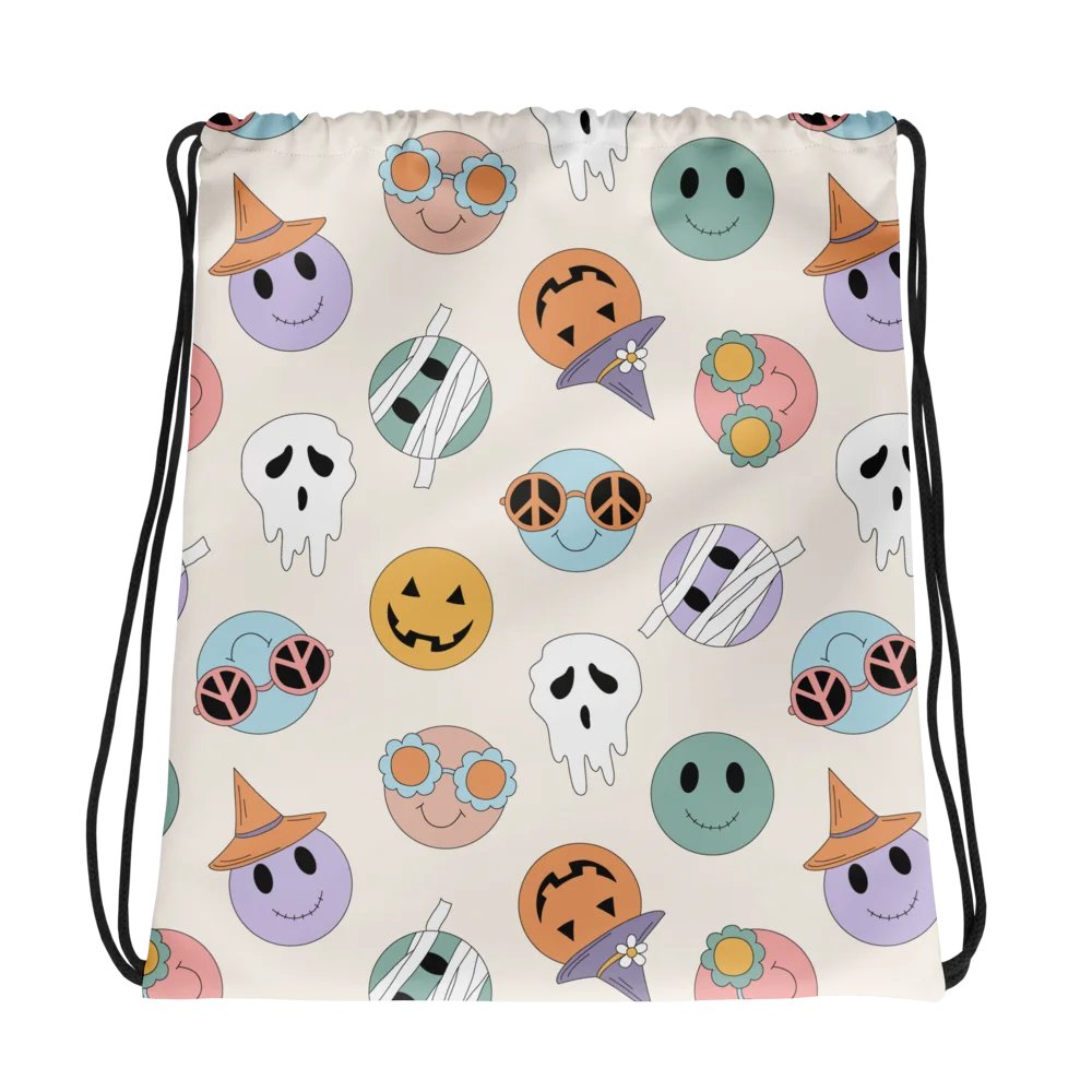 Halloween Smiley Faces Drawstring Bag product image (1)