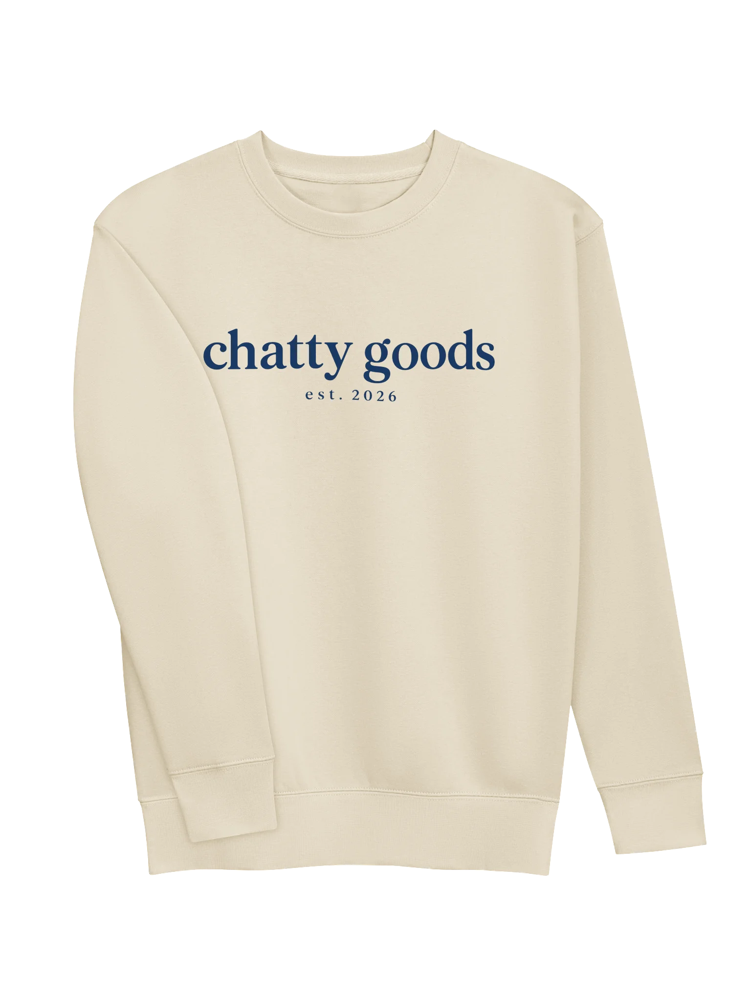 The Classic Chatty Premium Sweatshirt (Navy Text) | Chatty Logo Collection product image (18)