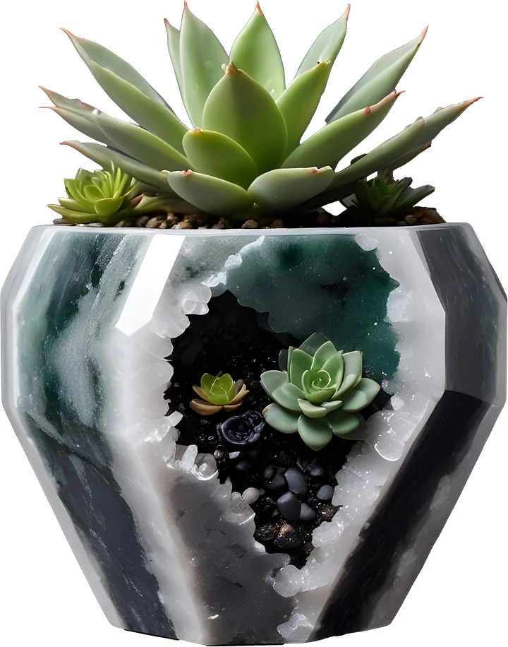 Quartz Eclipse – Succulent Pot png product image (1)