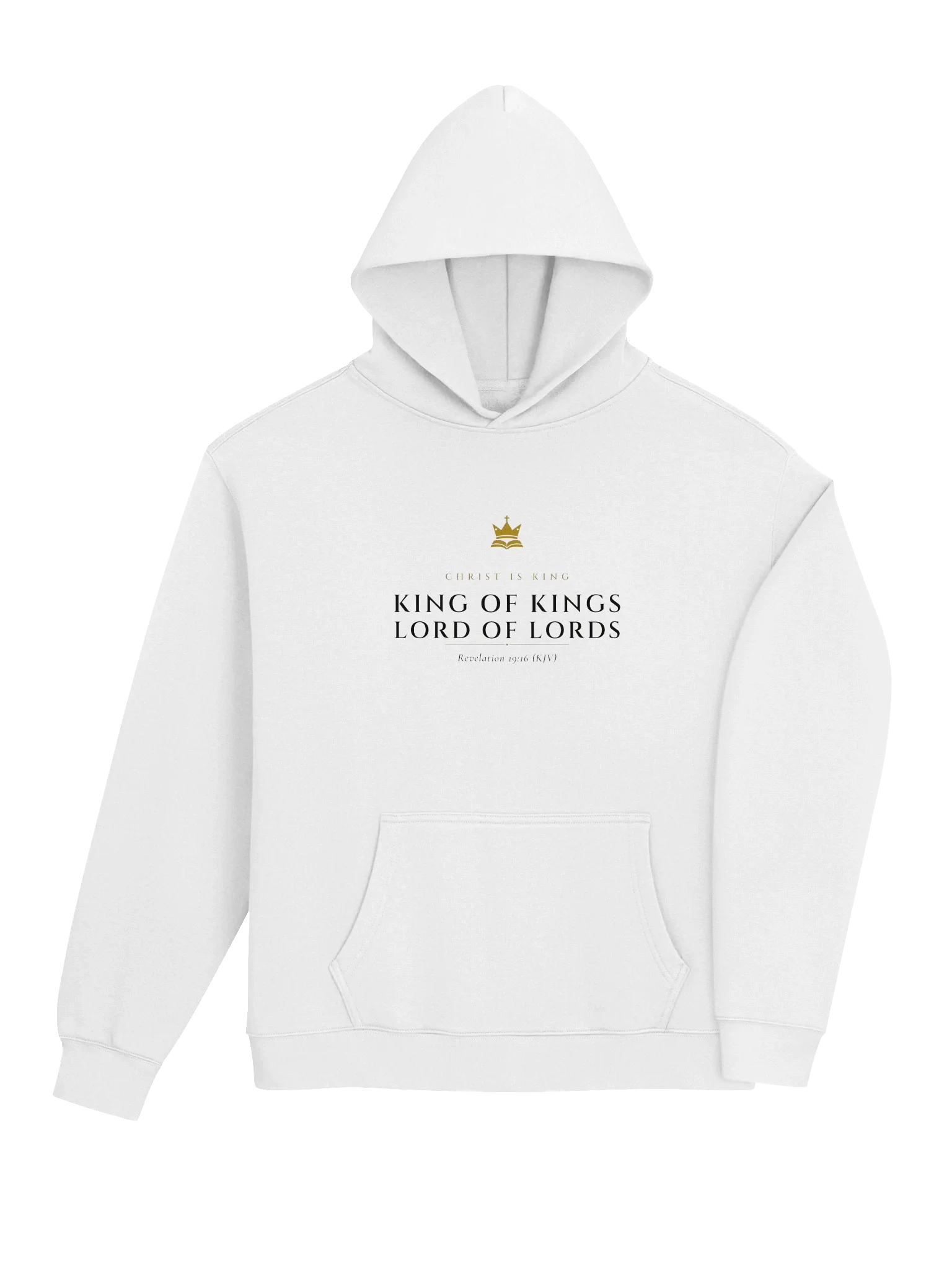 King of Kings Hoodie - White, view 4 — Christ Is King hoodie