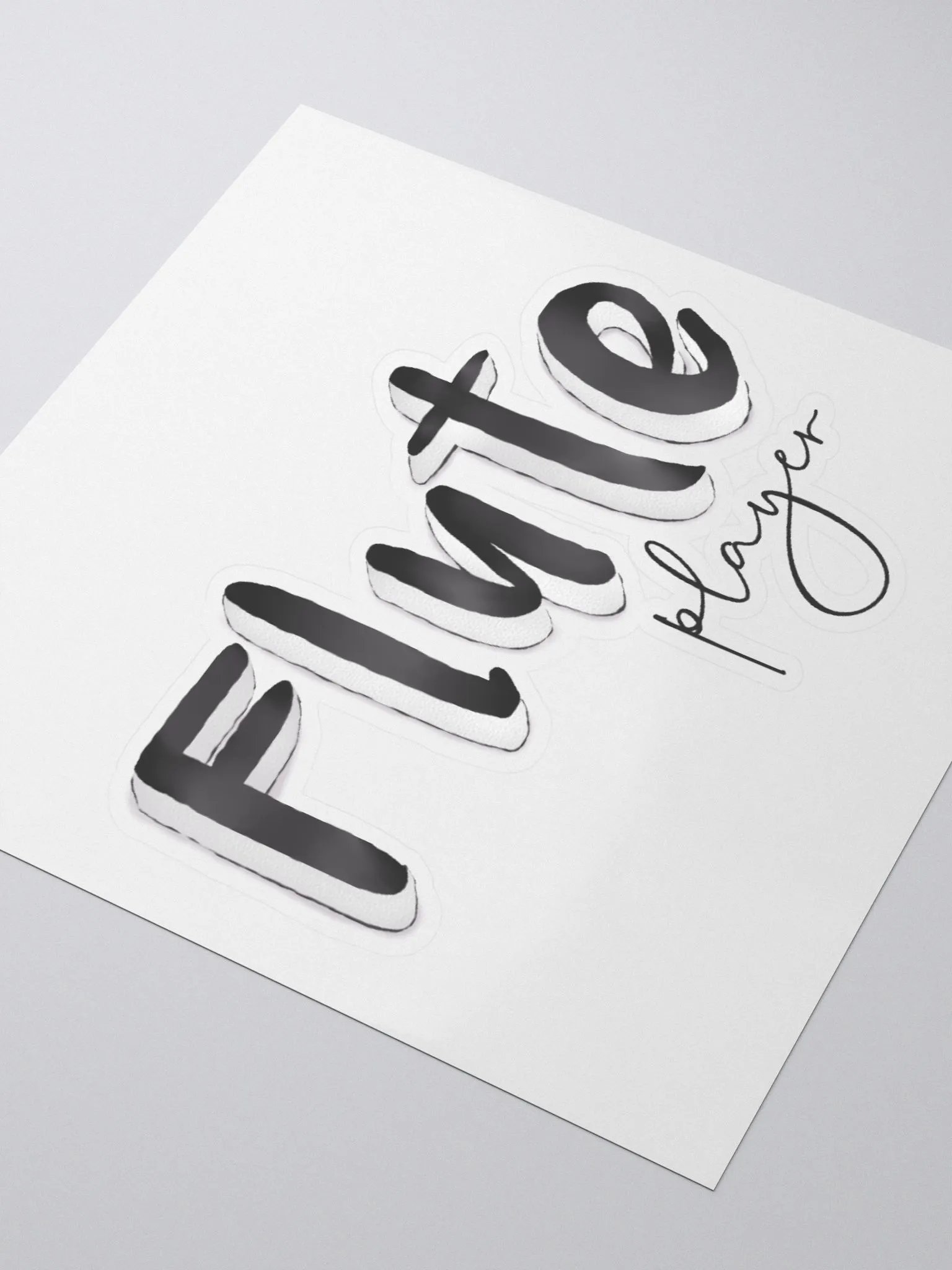 3D Flute Player Typography Sticker product image (3)