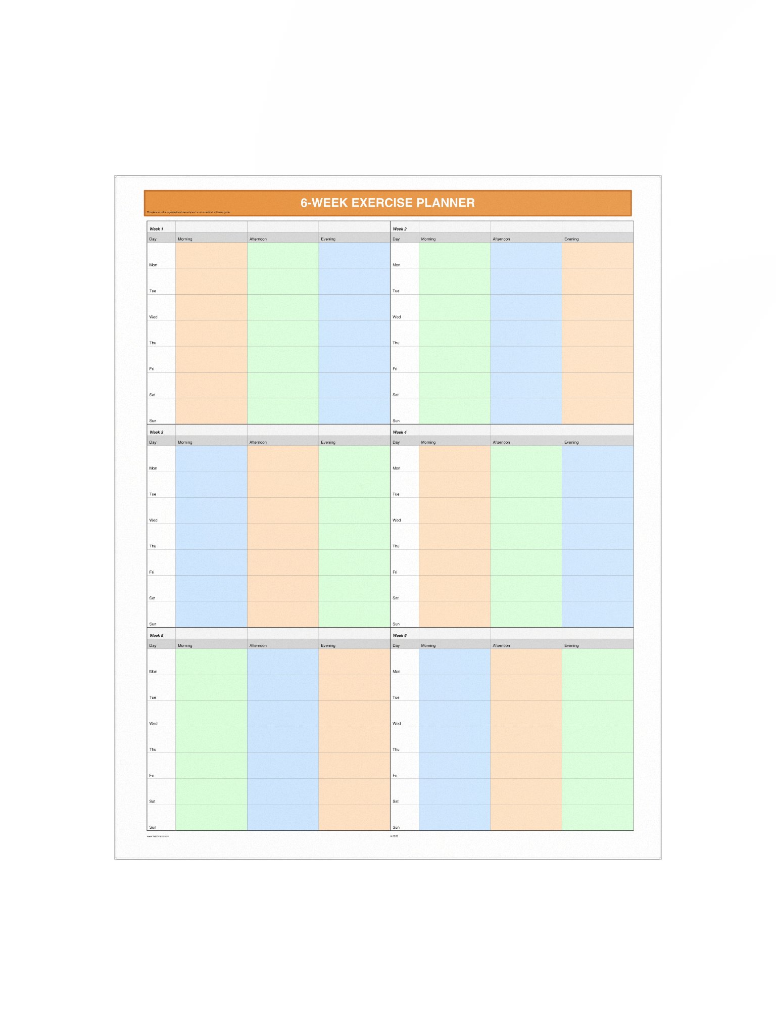 6 Week Exercise Planner product image (2)