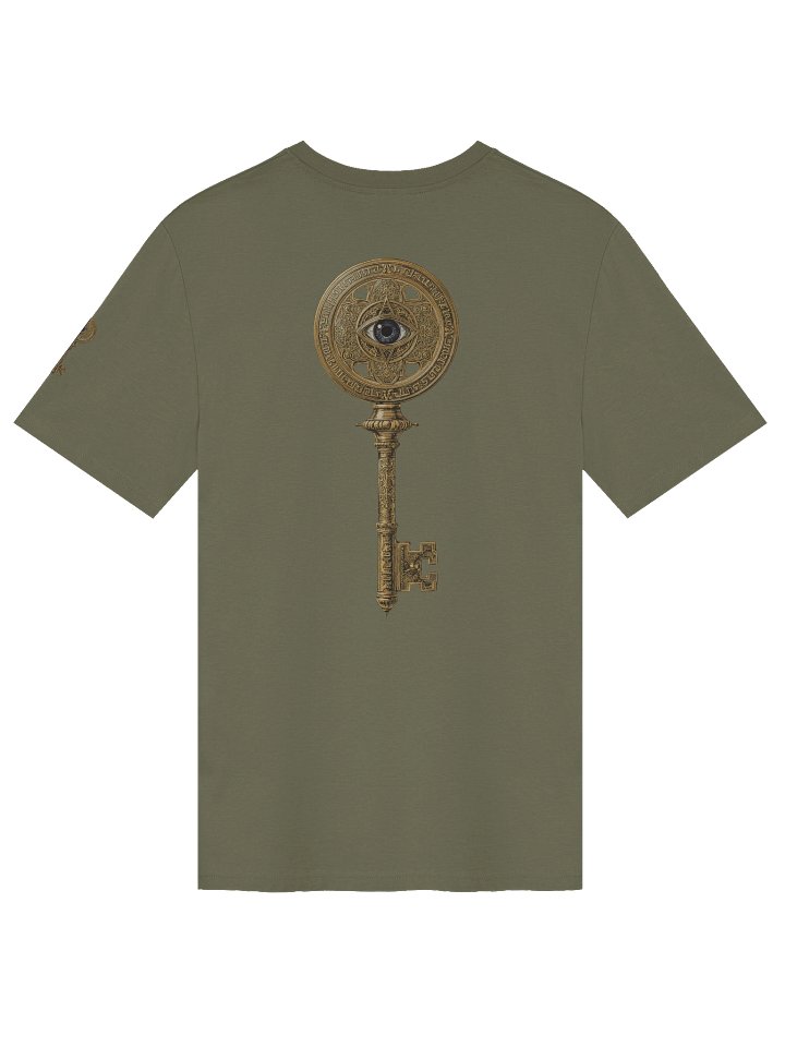 The Gatekeeper’s Key – Khaki Reverse Archive Edition (Back + Left Shoulder Print) product image (2)