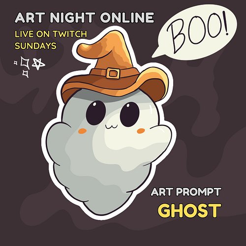 It's Sunday so we play #tunes and make #art! Join us on #Twitch NOW! Today your prompt is #Ghost! Art by the amazing thechose...