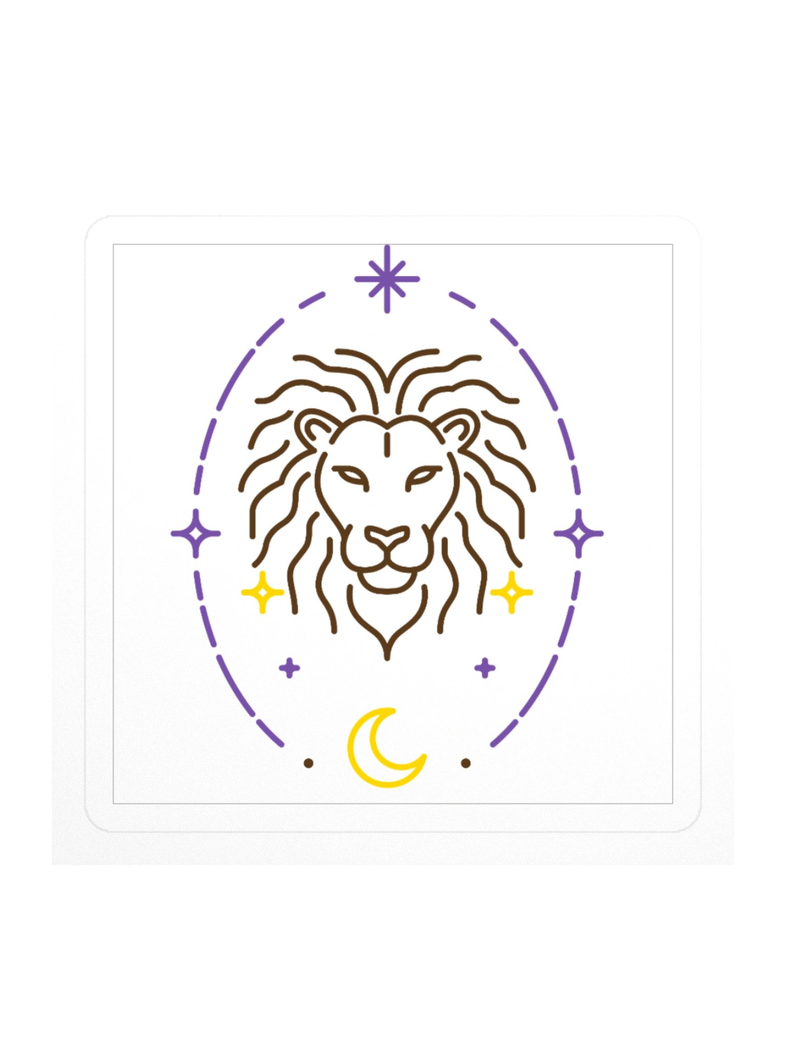Leo Zodiac Sticker — Majestic Cosmic Lion Side Profile Design product image (1)