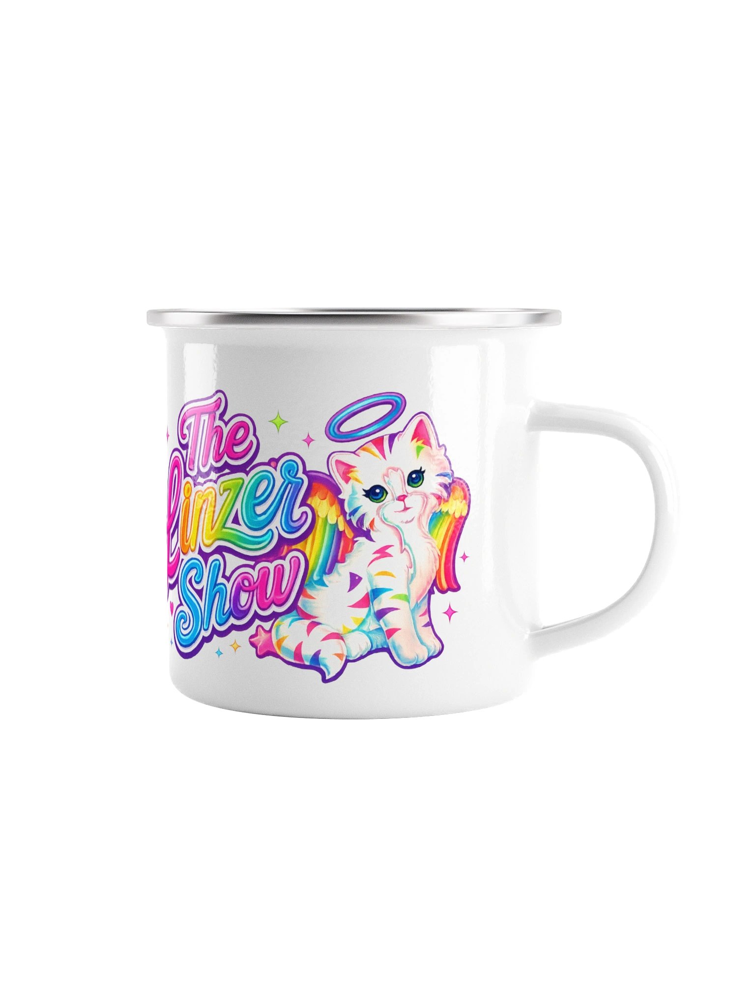 The Linzer Show Rainbow Cat Enamel Mug product image (1)