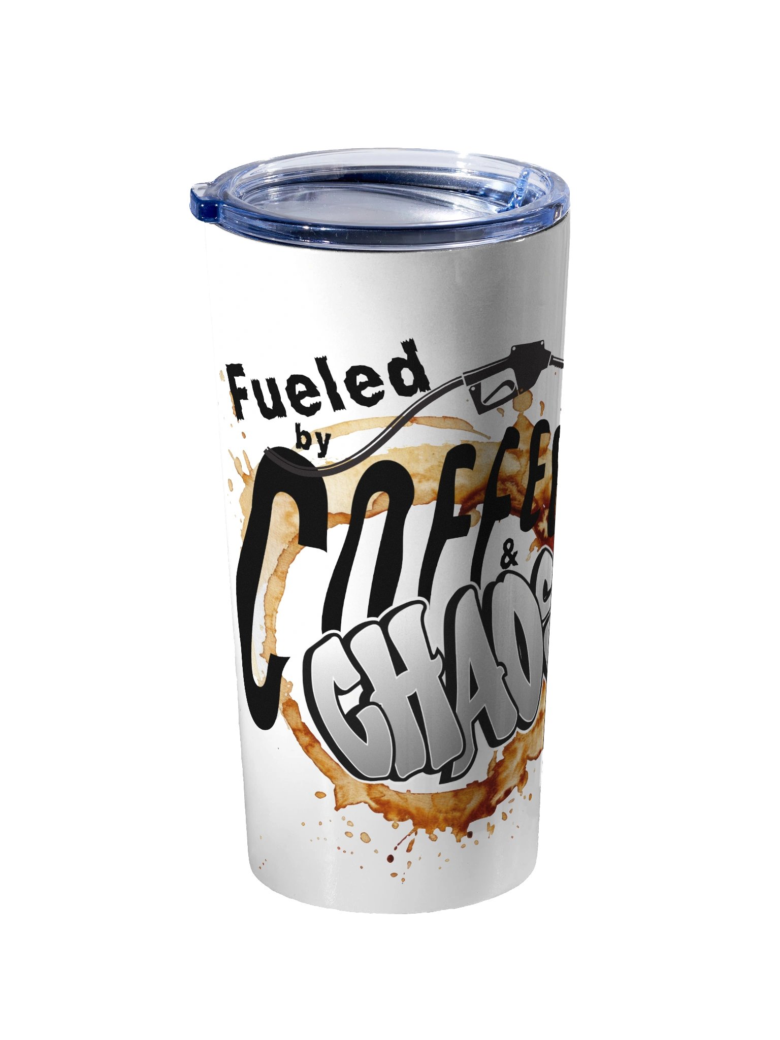 “Fueled by Coffee & Chaos” Graffiti 20oz Stainless Steel Tumbler product image (2)