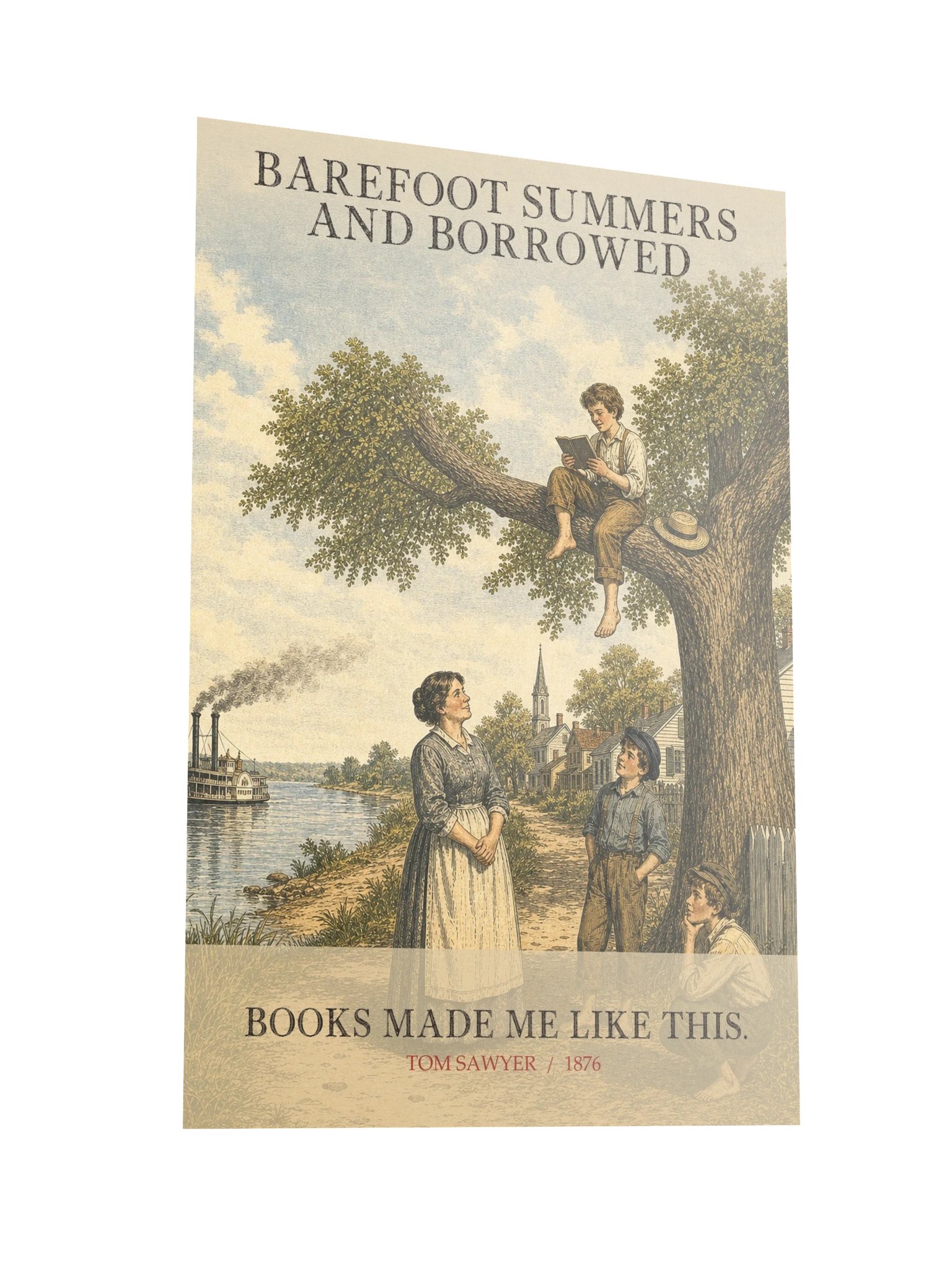 Barefoot Summers Borrowed Books Made Me Like -- The Adventures of Tom Sawyer Art Print product image (10)