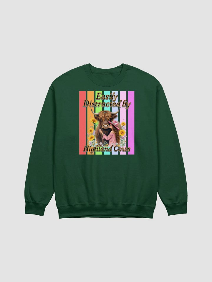 Easily Distracted By Highland Cow Embrace Crewneck Sweatshirt product image (3)