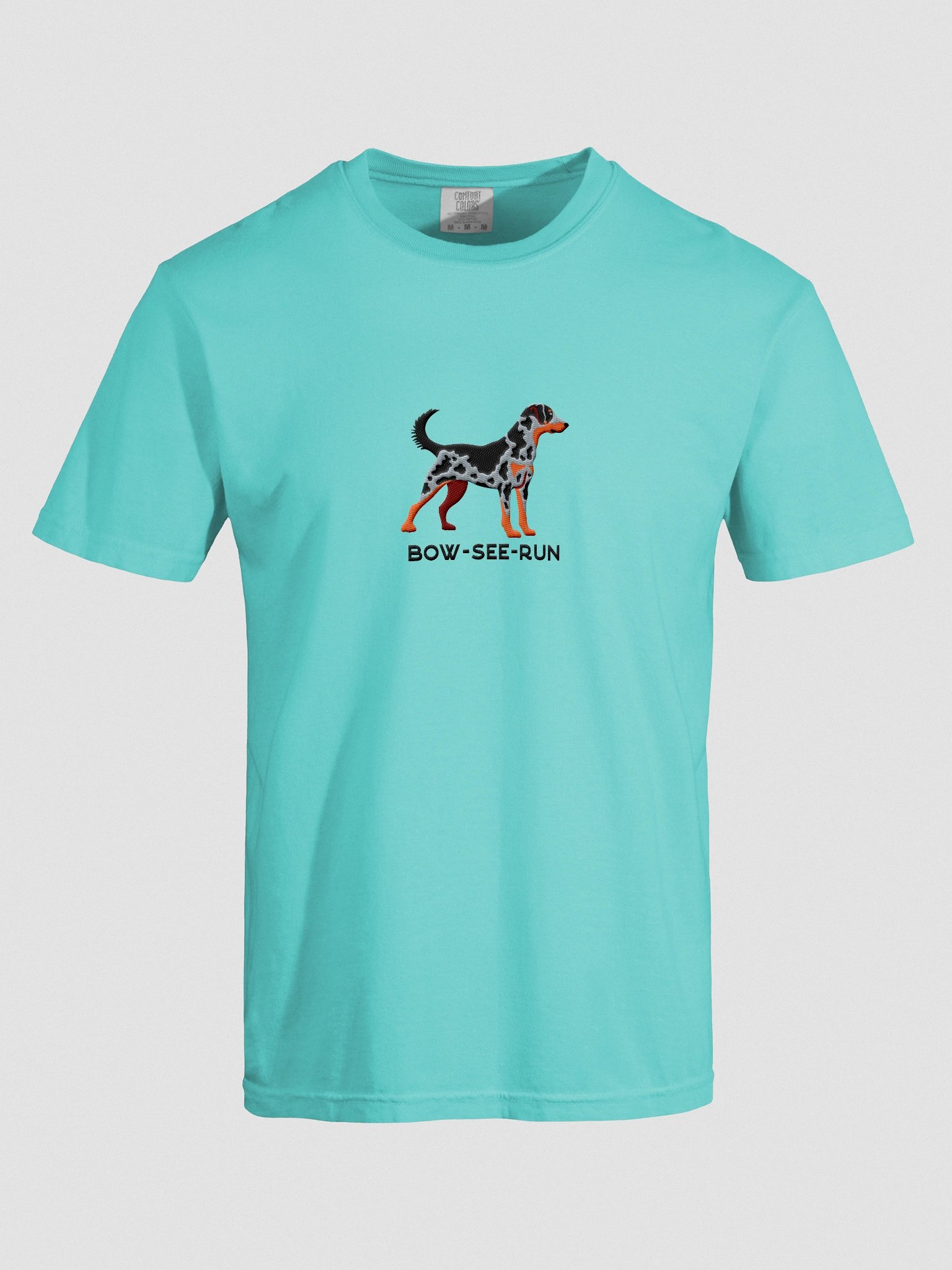 Bow-See-Run T-Shirt(Embroidered) of a Beauceron(Harlequin) product image (10)