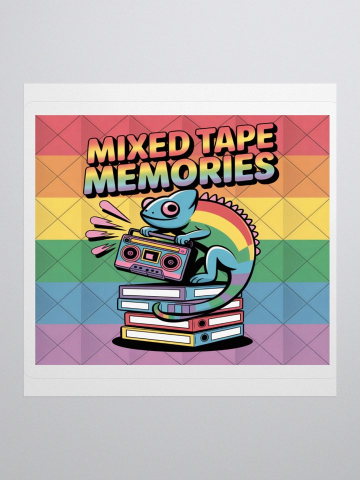 Mixed Tape Memories Sticker - Retro Boombox Chameleon Design product image (2)