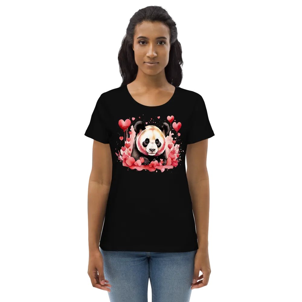 Panda Perfection: Playful Women's Fitted Tee product image (3)