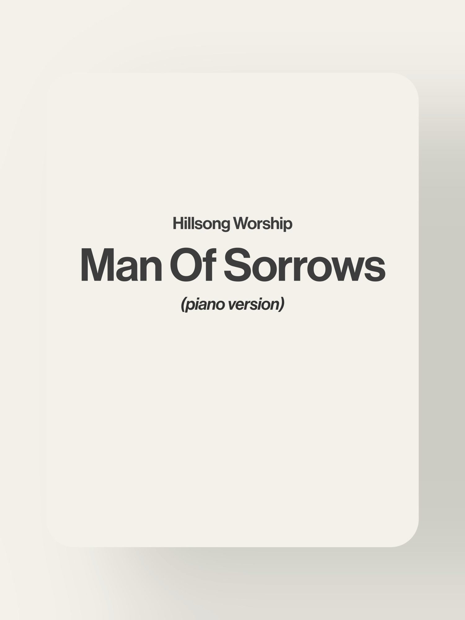 Man Of Sorrows - Hillsong Worship product image (1)