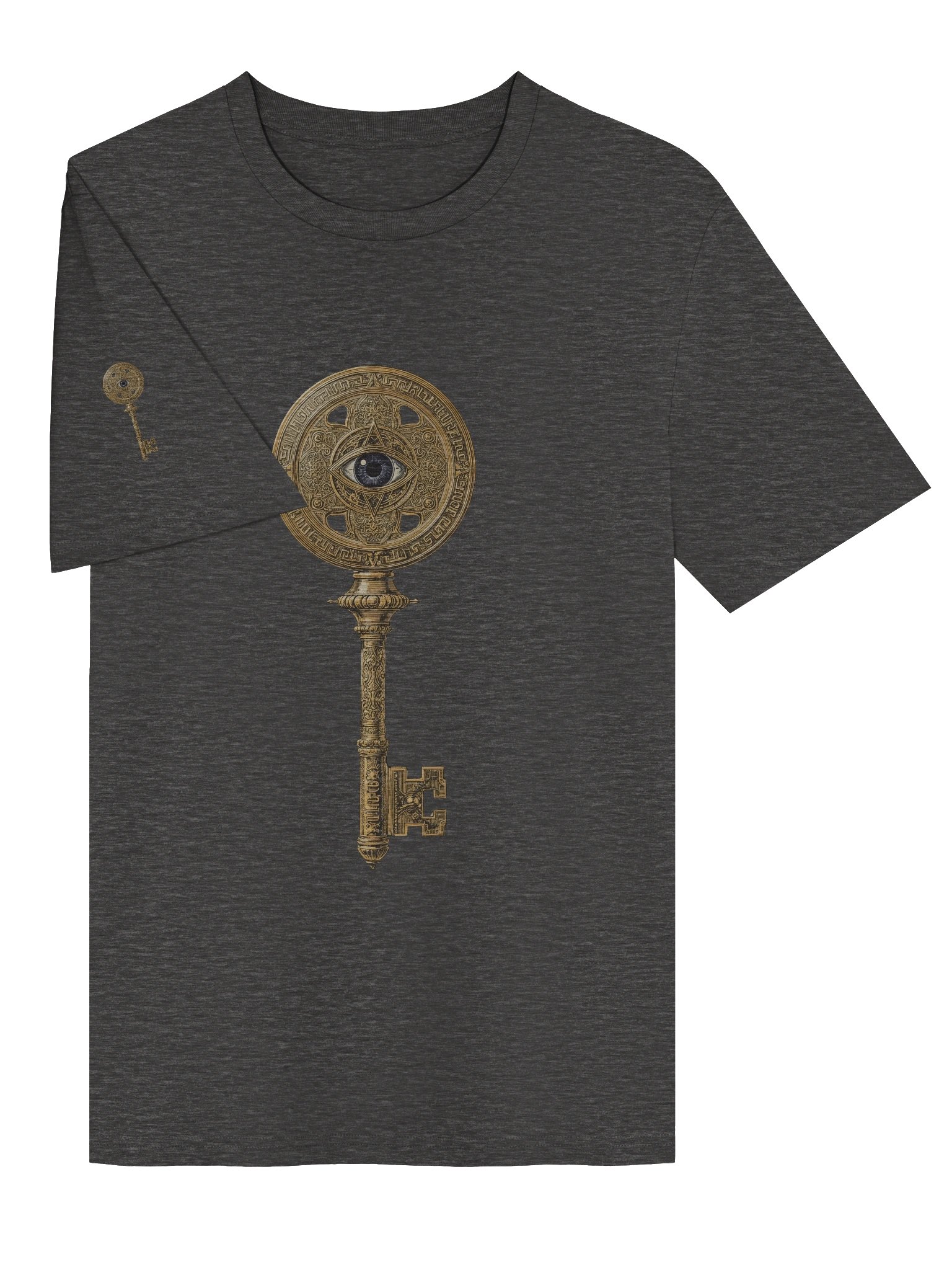 The Gatekeeper’s Key – Dark Heather Grey Sigil Edition (Front + Right Shoulder Print) product image (3)
