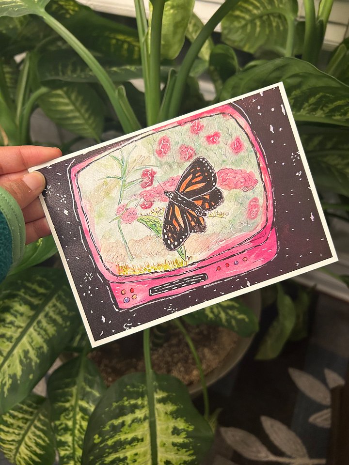 Butterfly in space 5x7 art print product image (1)