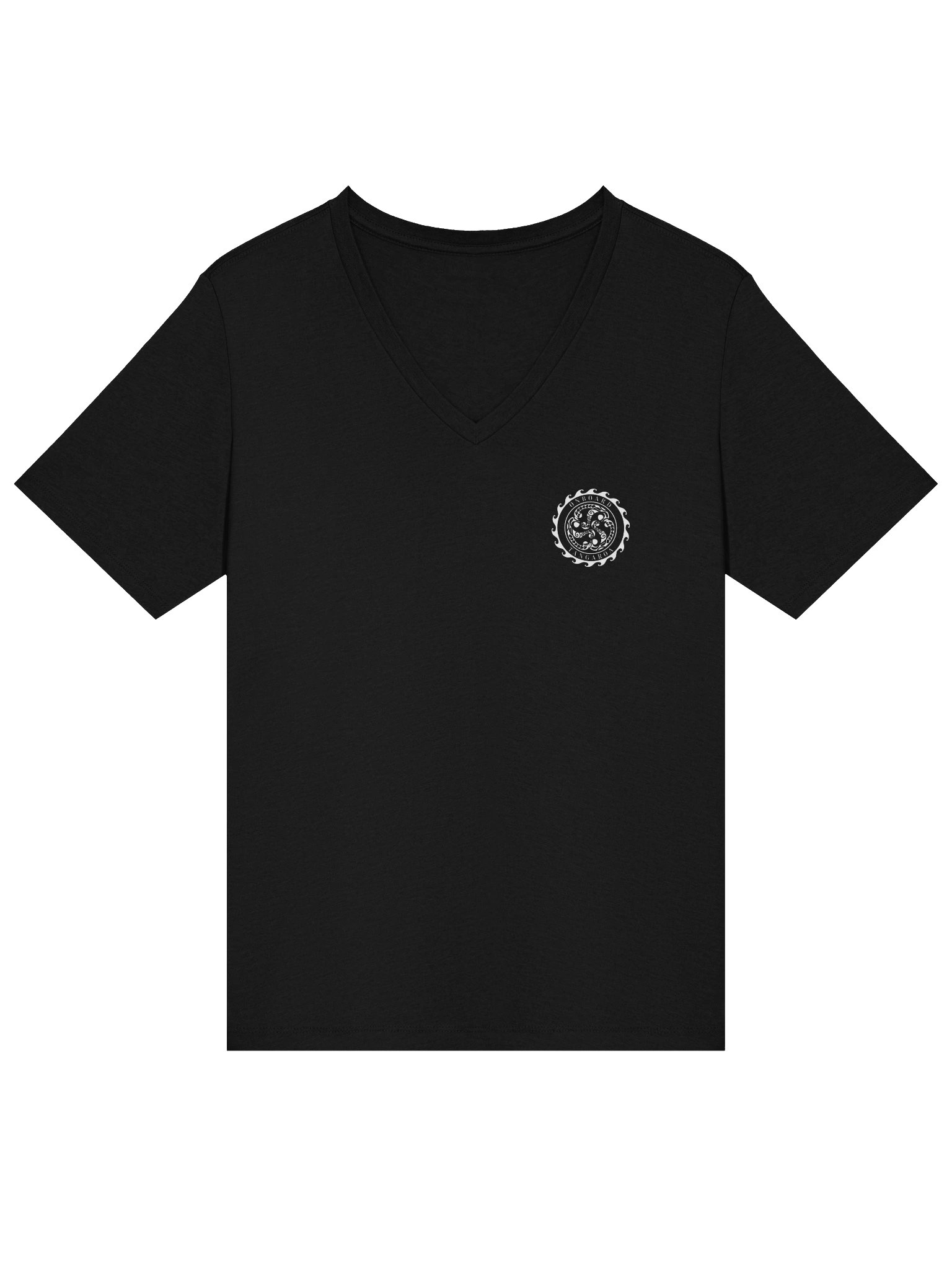 Ladies' Relaxed V-Neck T-Shirt – Tangaroa Boat Outline product image (2)