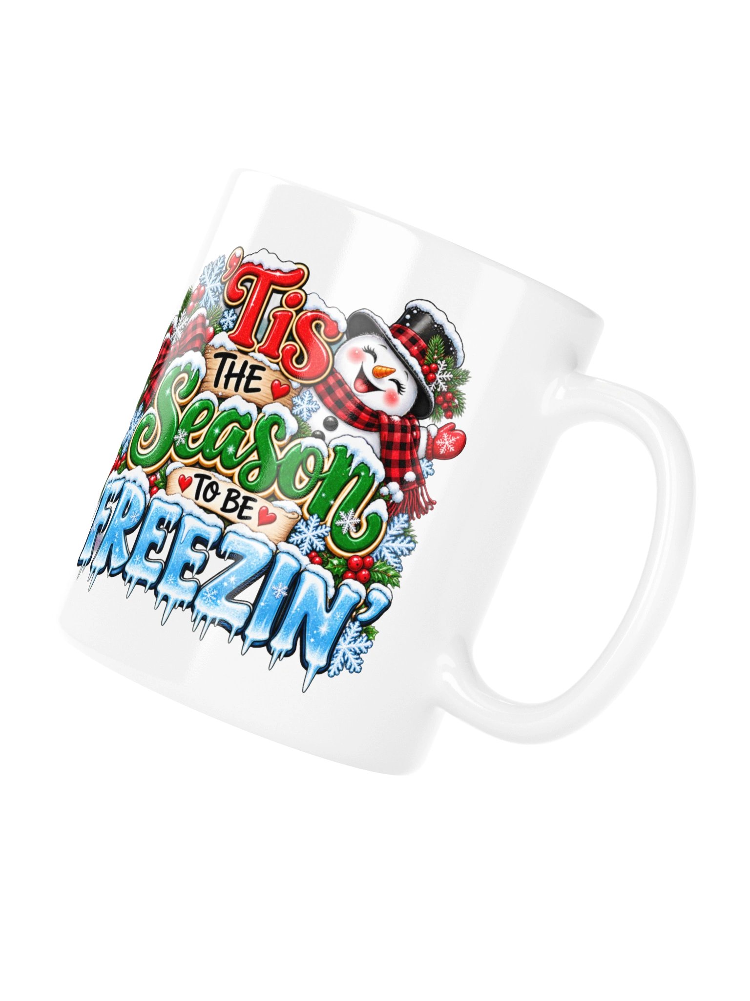 'Tis the Season to Be Freezin' – Cute Snowman Christmas Mug product image (12)