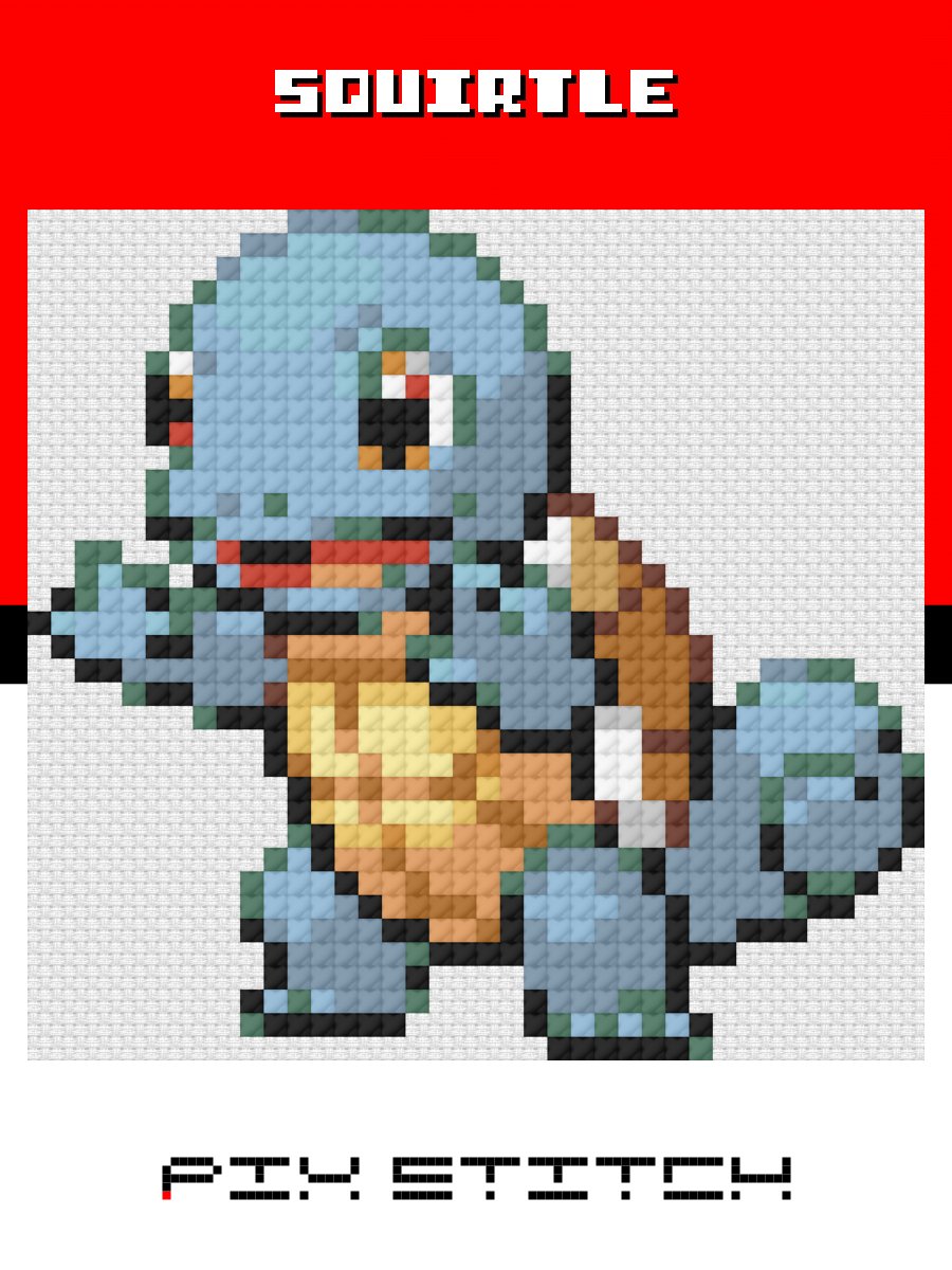 007-Squirtle Cross Stitch Pattern product image (1)
