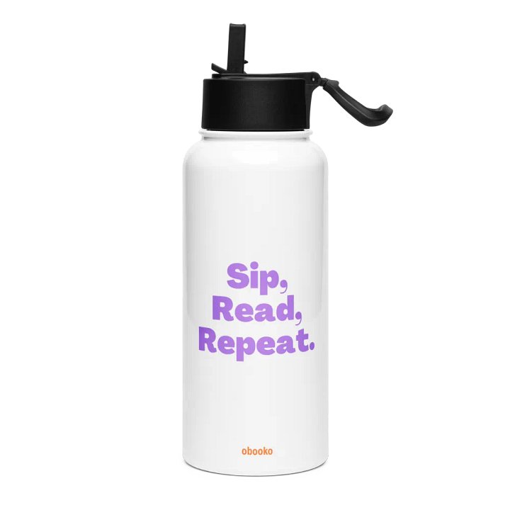 Water Bottle "Sip, Read, Repeat" Purple product image (1)
