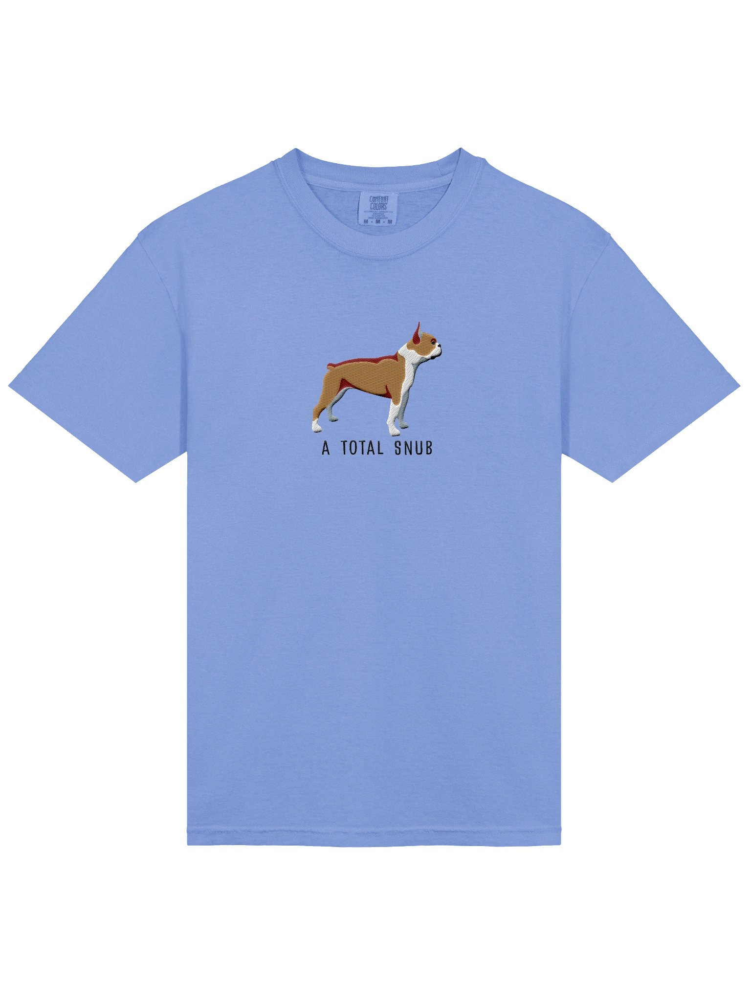 A Total Snub T-Shirt(Embroidered) of a Boston Terrier(Brown & White) product image (6)