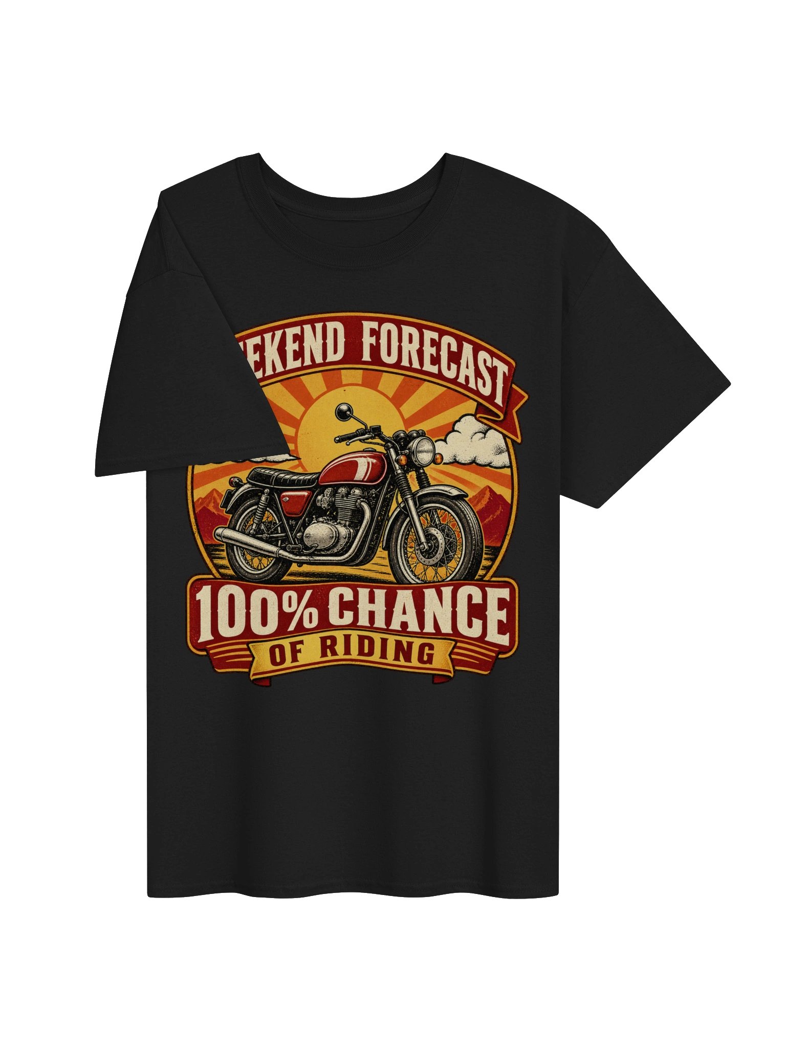 Weekend Forecast 100% Chance of Riding Motorcycle T-Shirt product image (3)