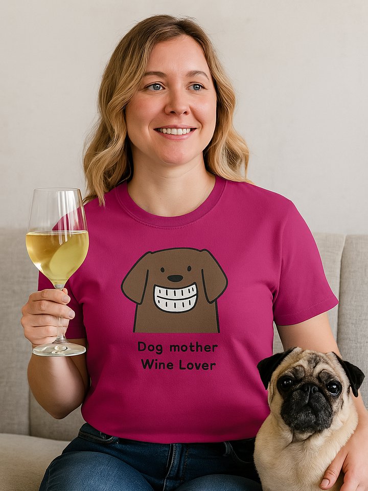 Dog Mother wine lover Cartoon T-Shirt product image (2)