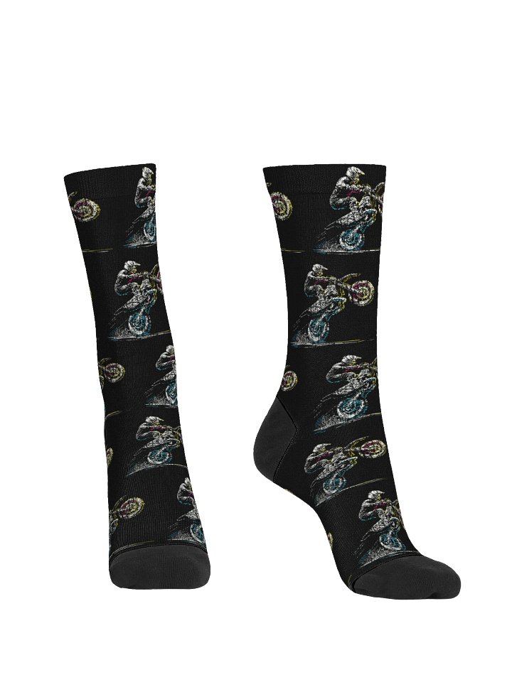 Dirt Bike Rider Retro Motorcycle Motocross Awesome Socks product image (2)