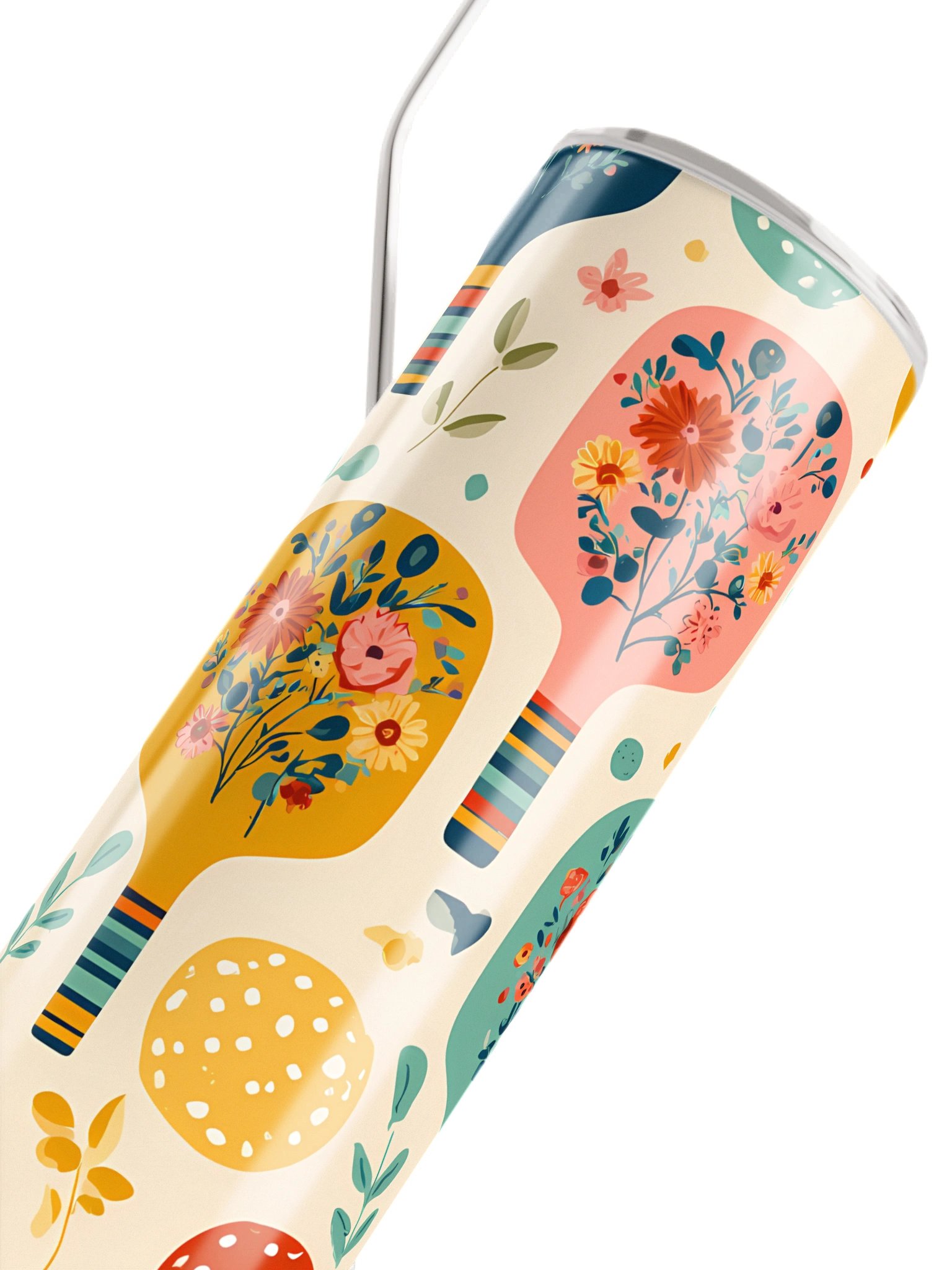 Floral Pickleball Tumbler | Colorful Pickleball Lover Travel Cup product image (4)