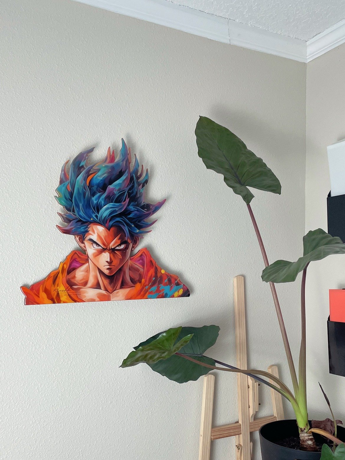 Goku Wall Art | 2x2ft Anime Resin Wall Decor | Handcrafted Wood & Resin Goku Illustration | Dragon Ball Fan Art for Home or Office product image (2)