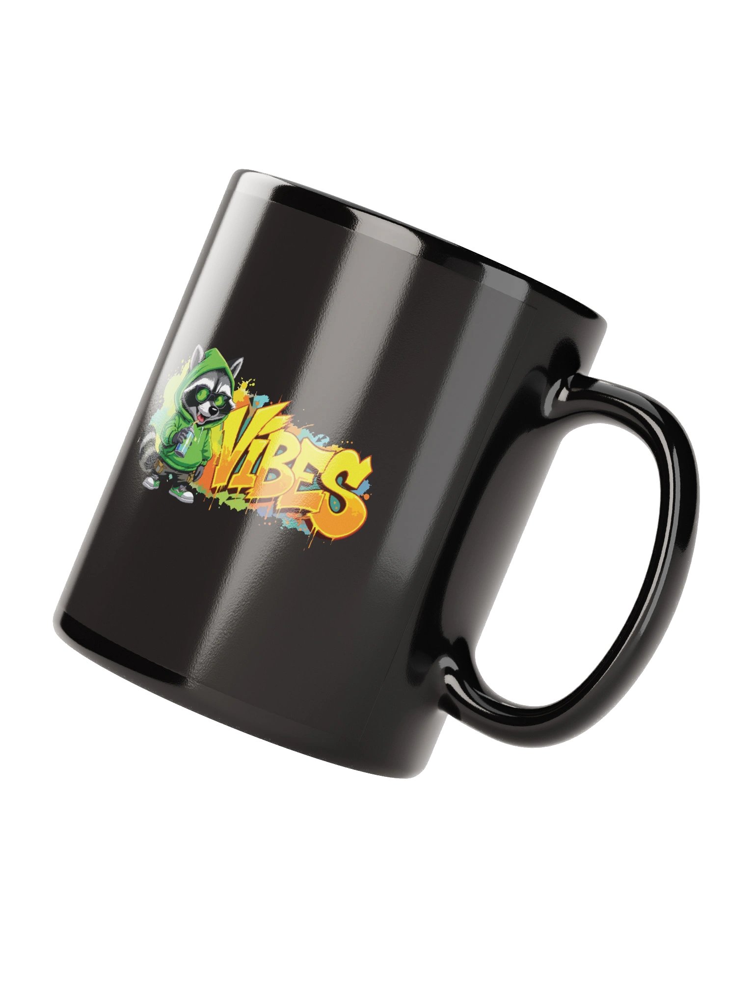 Ceramic Mug – Vibes Raccoon Crown Modern Graphic Coffee Mug for Daily Use product image (2)