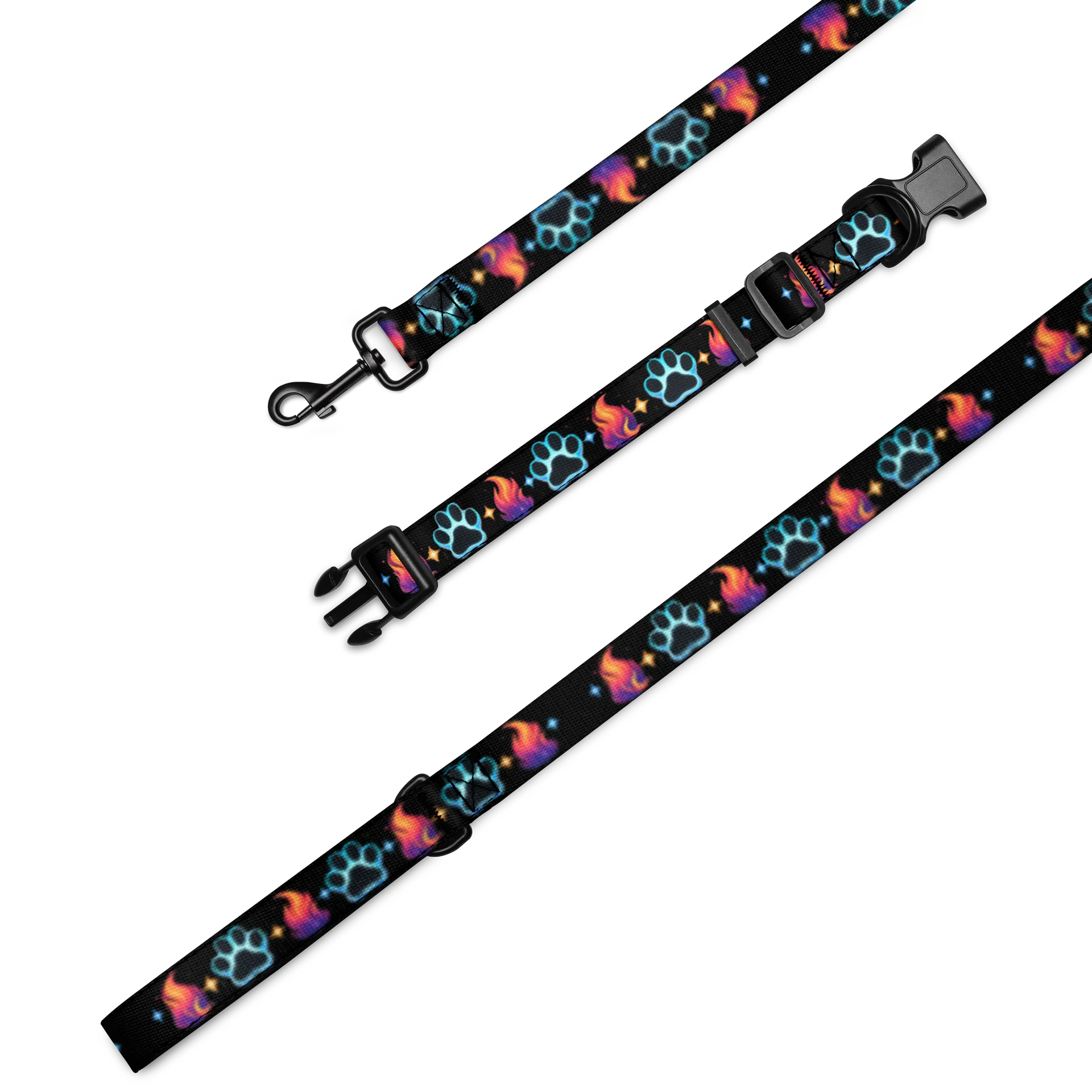 • Glimmerkit Tail Flame & Paw Print Leash & Collar Set | Arkfall Kitty Collective product image (1)
