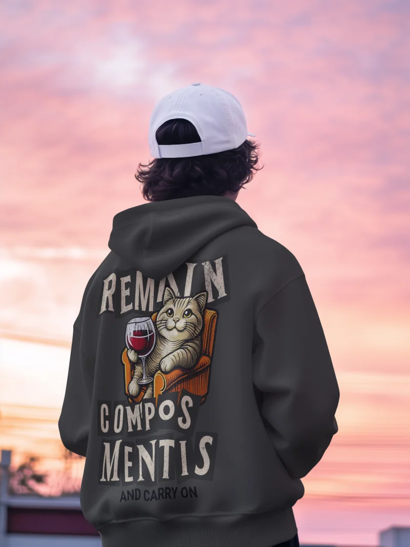 Remain Compos Mentis and Carry On Cat Wine Zip Hoodie product image (65)