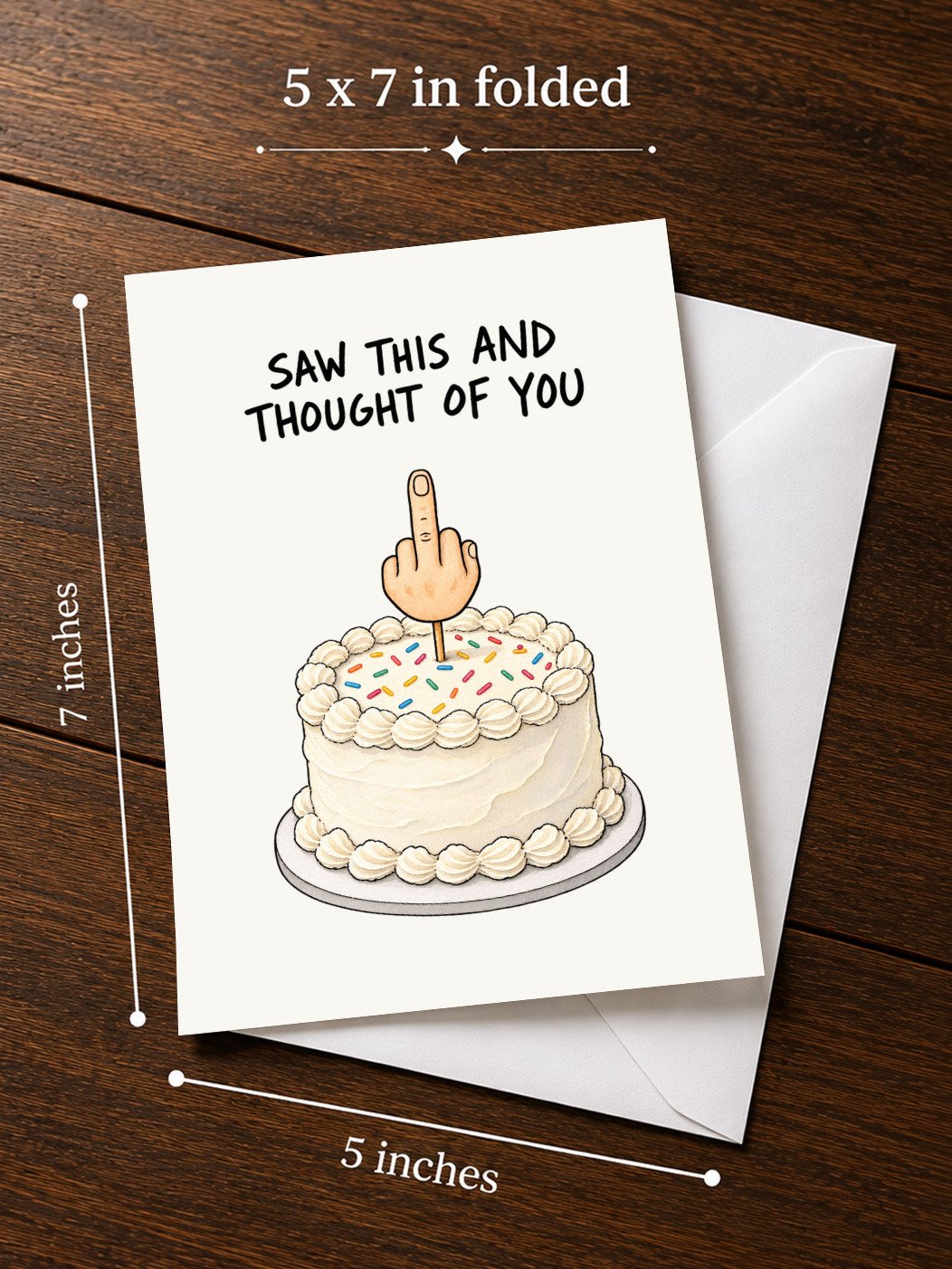 FUNNY FRIEND CARD: Saw This And Thought Of You (Middle Finger) Rude Humor product image (3)