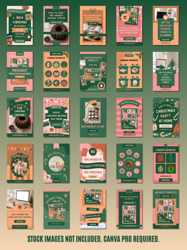 Coquette Pinterest Christmas Templates (Canva) product image (4)