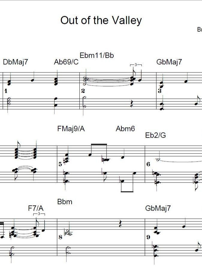 Out of the Valley - ModJazz - Piano sheet music product image (1)