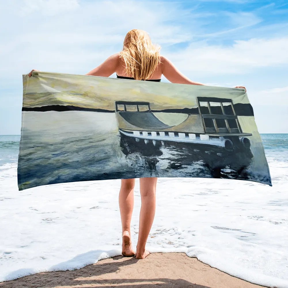Rampboat painting beach towel product image (2)