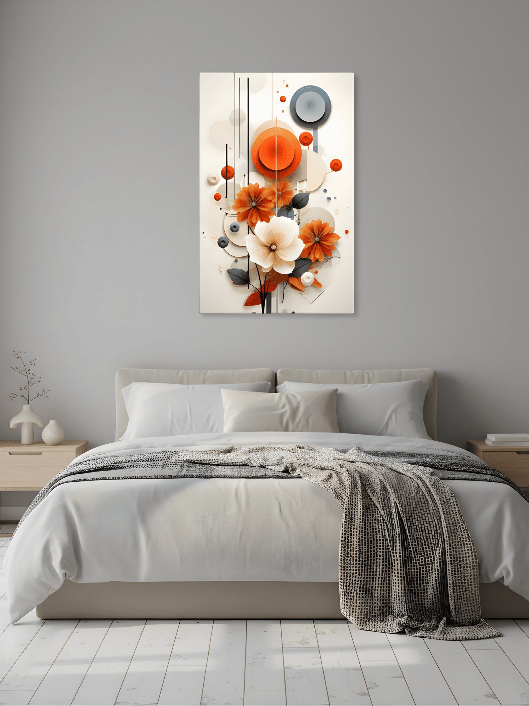 Abstract Geometric Floral Design Canvas product image (2)