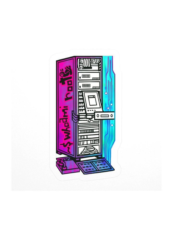 Cyberpunk Server With Graffiti of Linux Command Line_White product image (1)