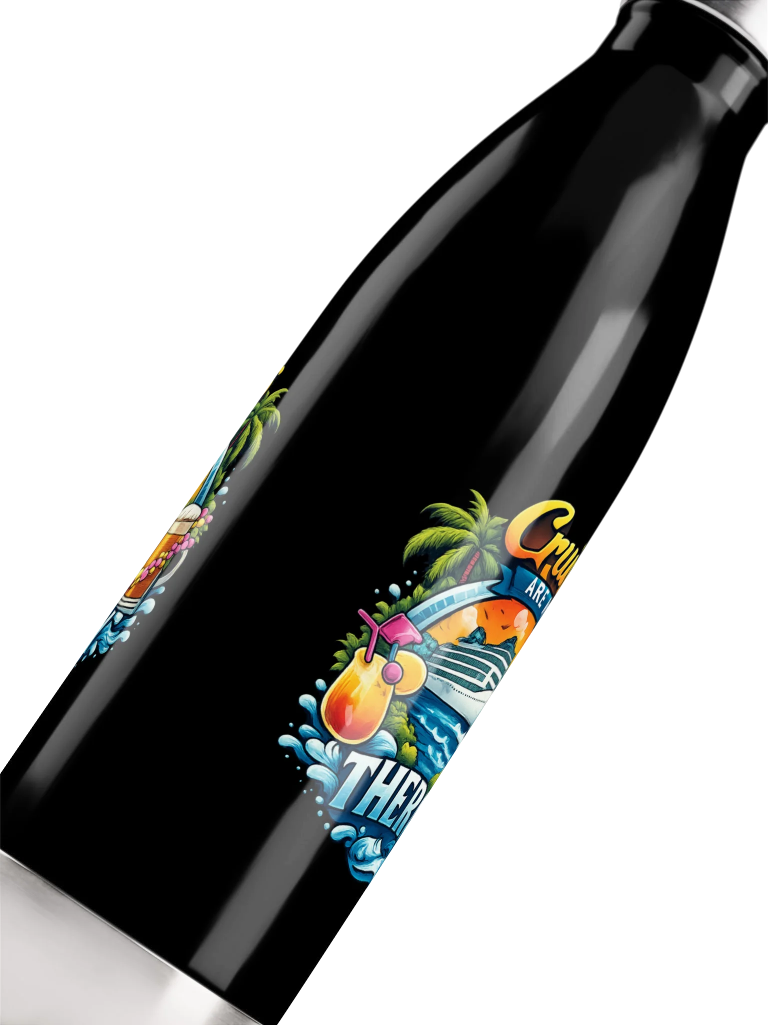 Cruises Are My Therapy Stainless Steel Water Bottle product image (5)