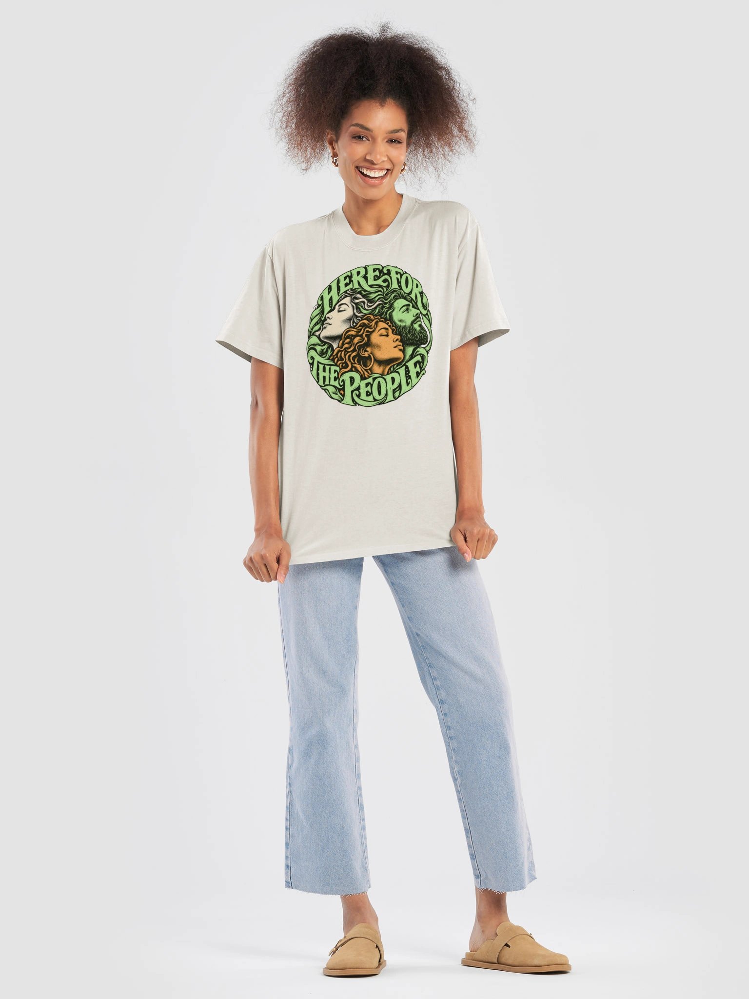 HERE FOR THE PEOPLE — Unisex Oversized Graphic T-Shirt product image (7)