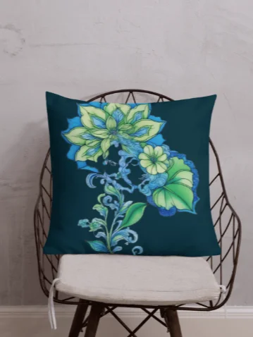 Cool Blue Florals - Pillow product image (6)